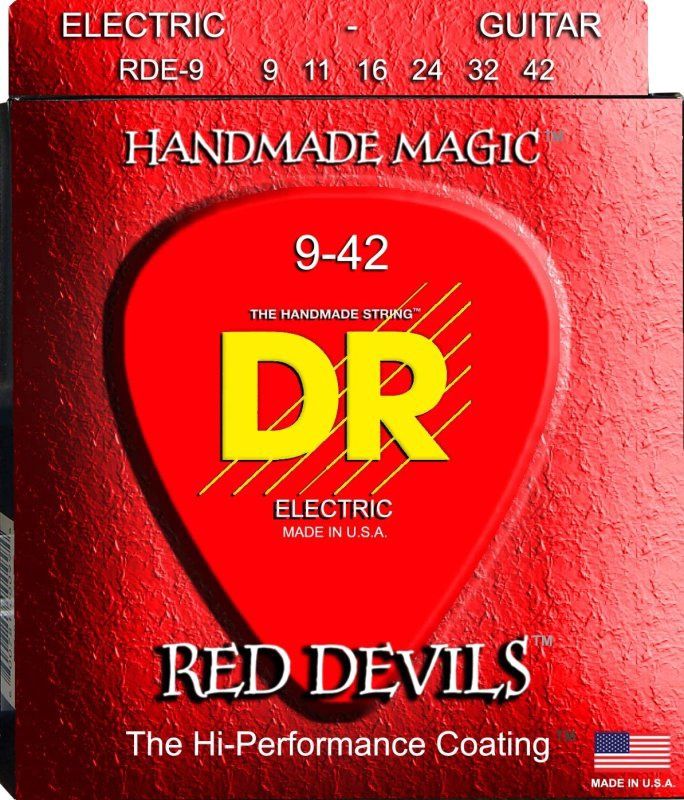 Red Devils Coated Electric Guitar Strings, Light (9-42) | 541685