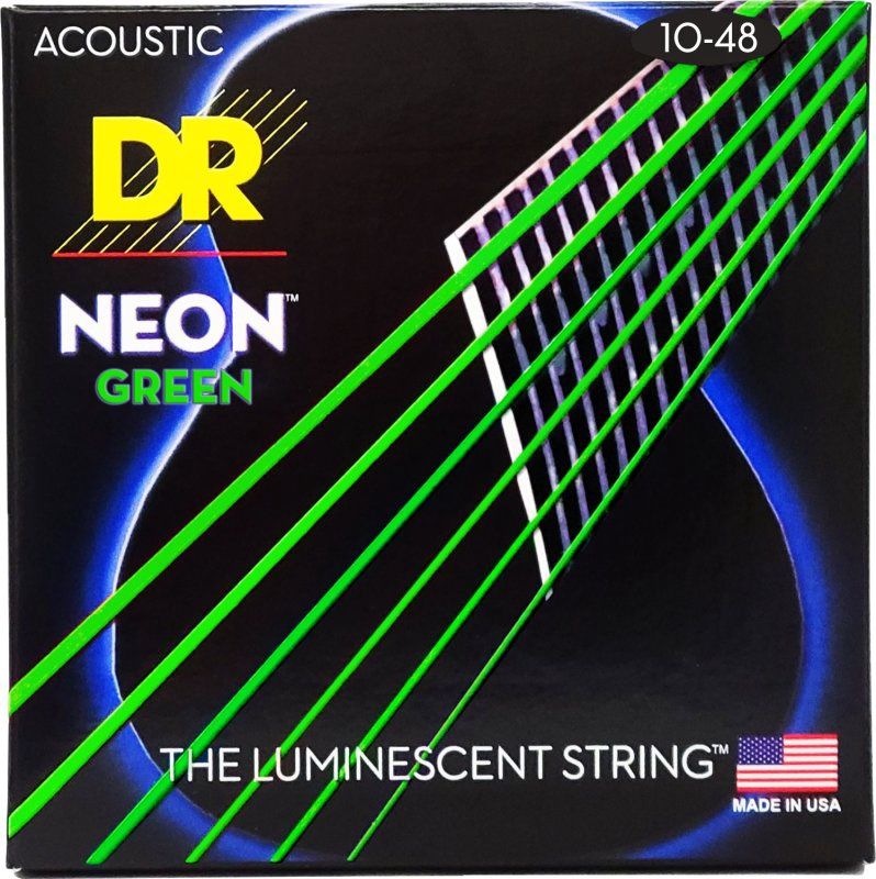 NEON Green Coated Phosphor Bronze Acoustic Guitar String Set, Extra Light (10-48) | 547362