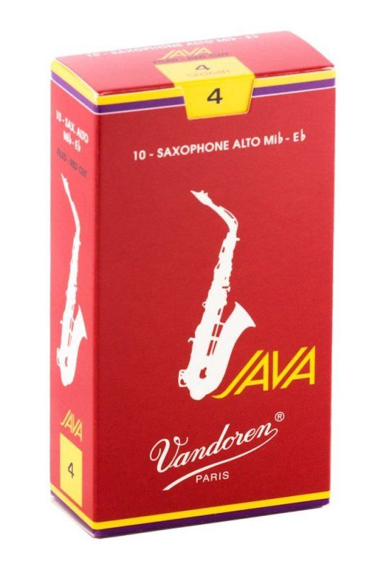 Alto Sax JAVA Red Reeds Strength 4; Box of 10 | 326716