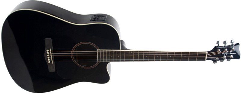 Dreadnought Cutaway Acoustic Guitar with EQ, Black | 524530