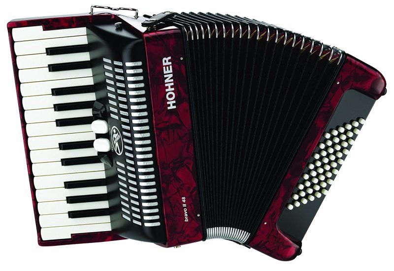 26-Key Piano Accordion, 48 Bass, Red | 491234
