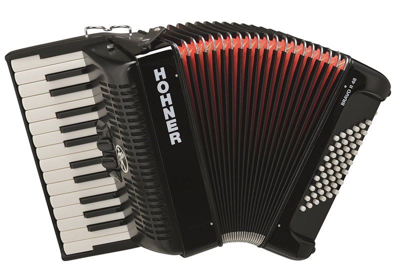 Bravo Piano Accordion, 26-Key/48 Bass, Black | 491233
