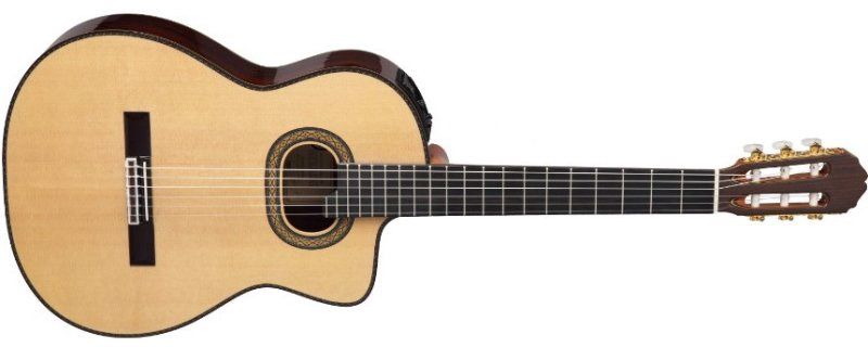 Pro Series Hirade Acoustic-Electric Classical Guitar with Case, Natural | 686836