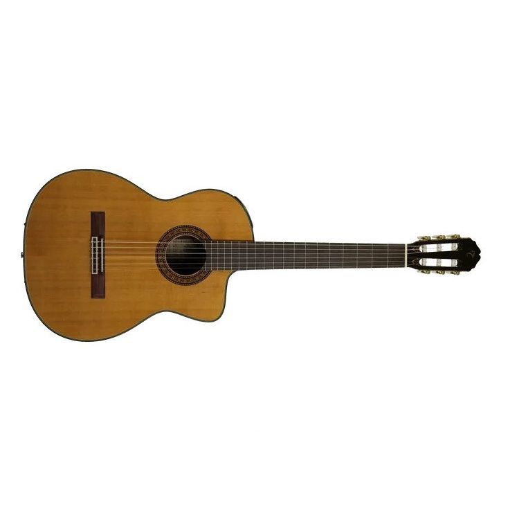Solid Cedar Top Classical Acoustic / Electric Guitar With Case, Gloss Natural | 686839