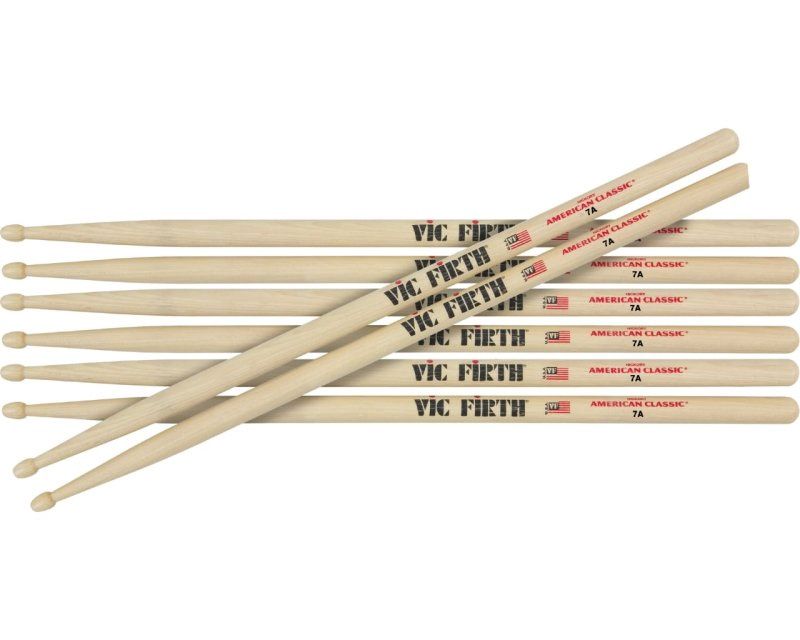 American Classic 7A Wood Tip Drumsticks (4-Pair Value Pack) | 528603