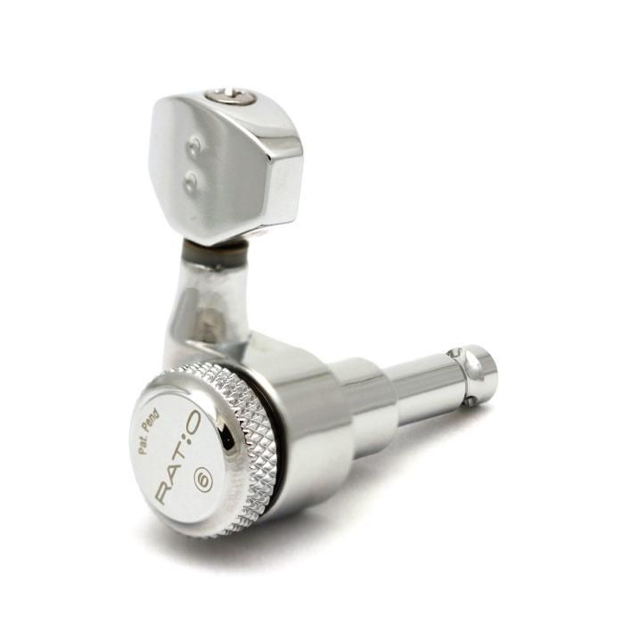3+4 Ratio Electric Locking Contemporary Mini Machine Heads, Chrome | 550229