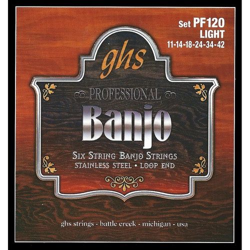 Light Stainless Steel Banjo Strings (6-string Set, Loop End, 11 - 42) | 286653