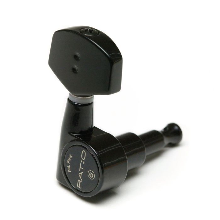 Ratio Tuned Machine Heads - Acoustic 3+3 Contemporary Black 2 Pin | 468635
