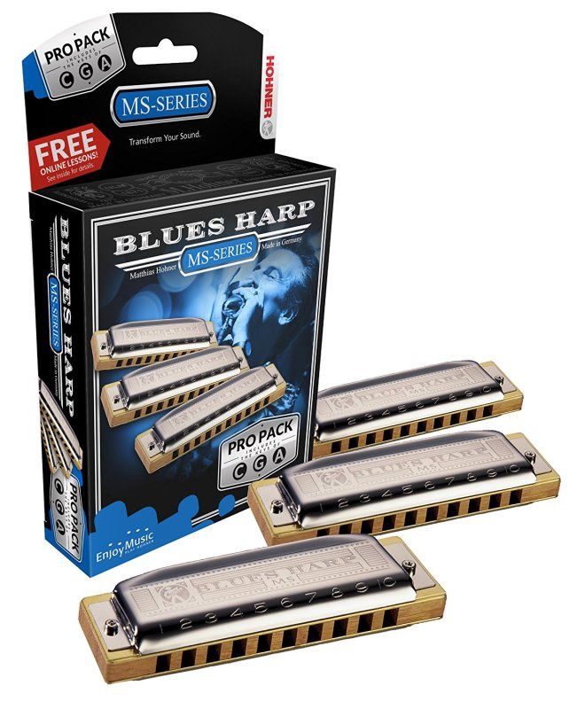 Blues Harp Harmonica, Pro Pack, Keys of C, G, and A Major | 705768