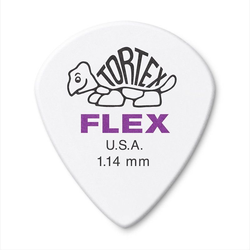 Tortex Flex Jazz III Guitar Pick, 1.14mm, White - 12 Pack | 499931