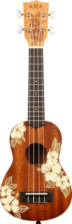 Hawaiian Hibiscus Soprano Mahogany Ukulele With Bag | 692105