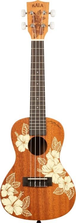 Hawaiian Hibiscus Concert Mahogany Ukulele With Bag | 692106