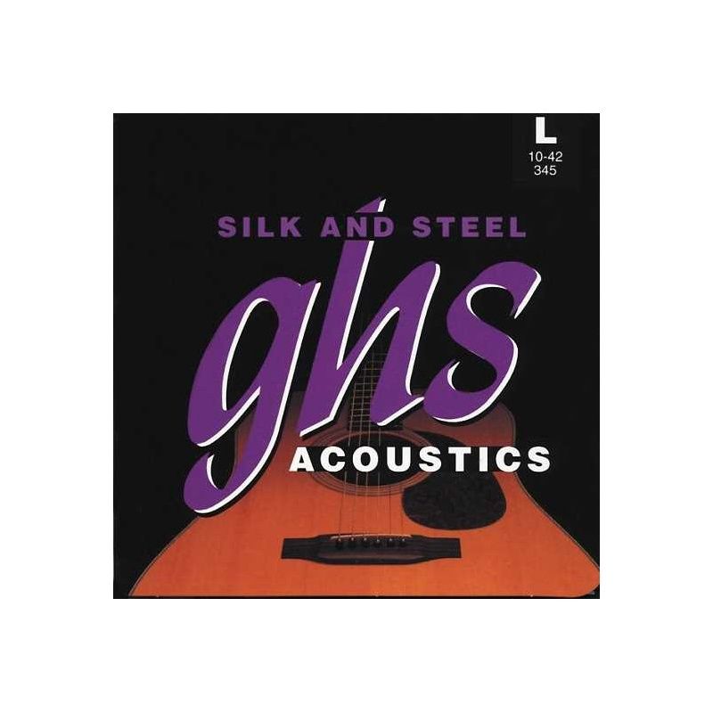 Silk And Steel, Silver-Plated Copper Acoustic Guitar Strings, Light (.010-.042) | 38675