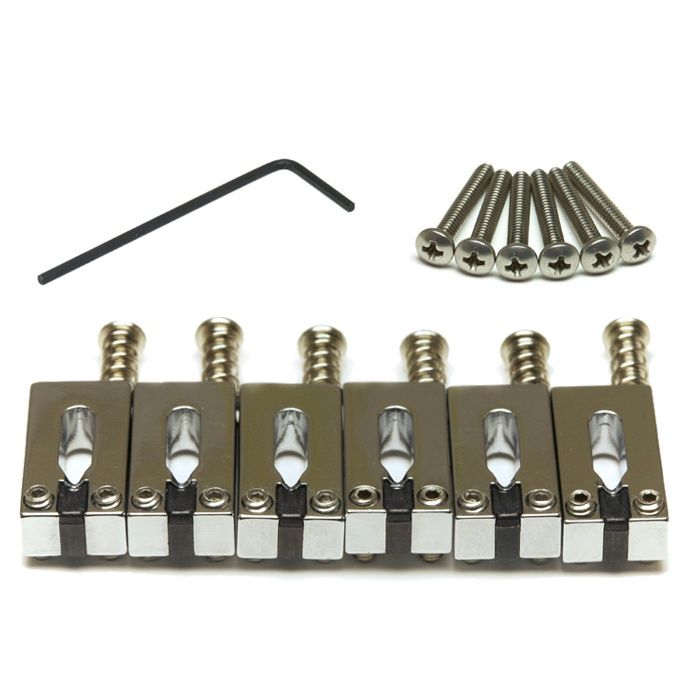 String Saver Classics Strat &amp; Tele Style Offset Saddles - Chrome | 397303