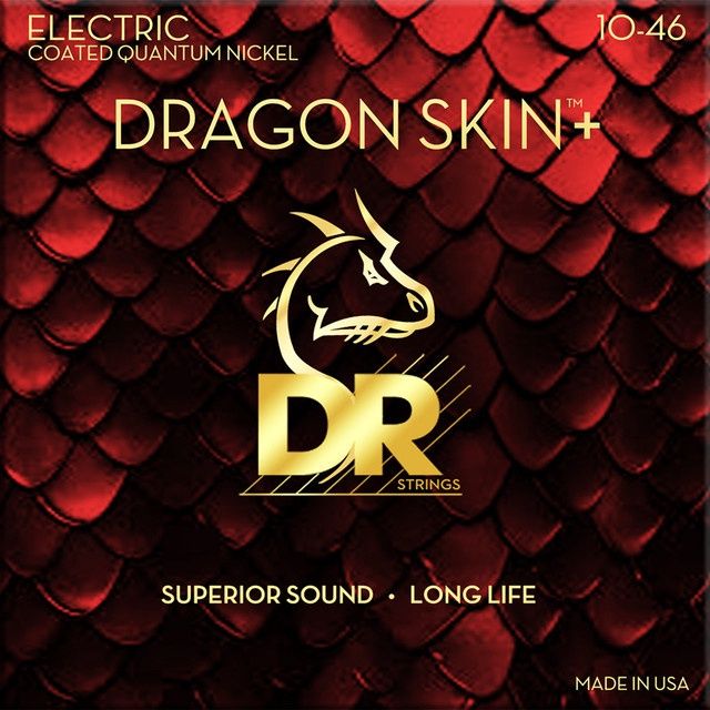 DRAGON SKIN+ Coated Quantum Nickel Electric Guitar Strings, Medium (10-46) | 694798