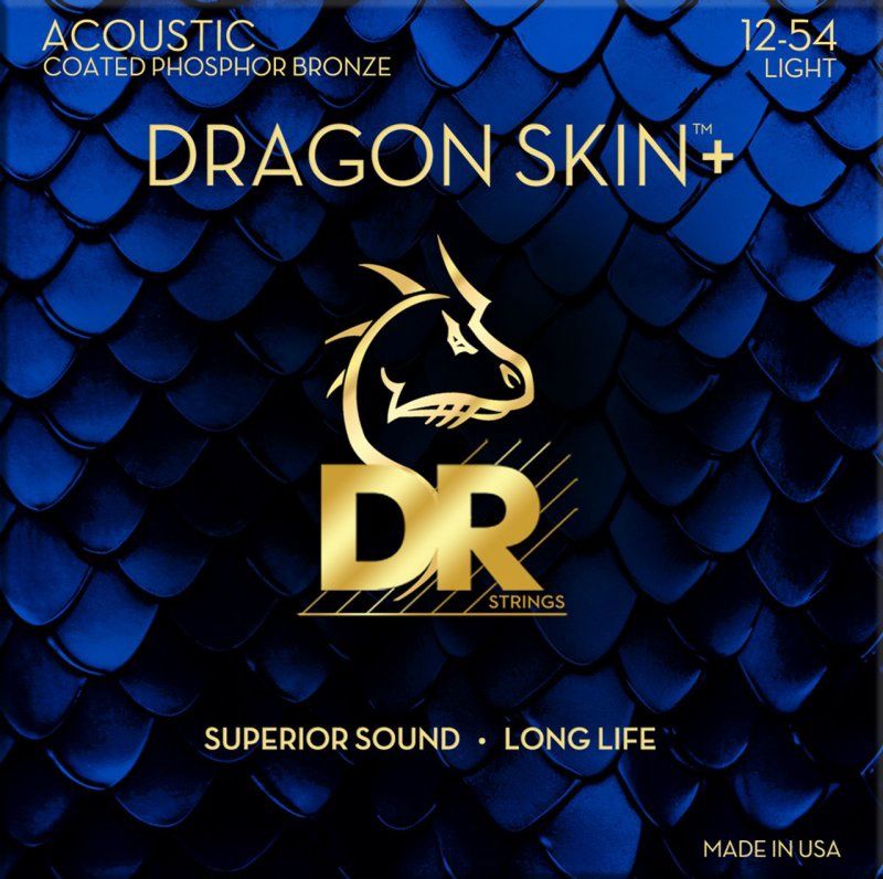 DRAGON SKIN+ Coated Phosphor Bronze Acoustic Guitar Strings, Light (12-54) | 694807