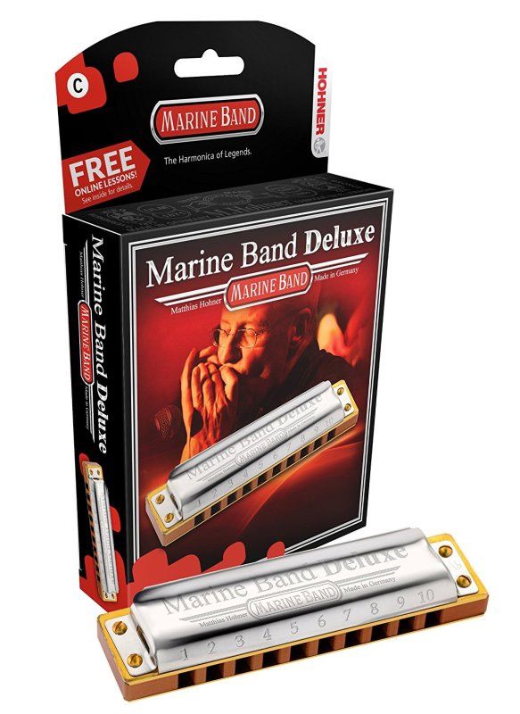 Hohner Marine Band Deluxe Harmonica, Key of B | 707056