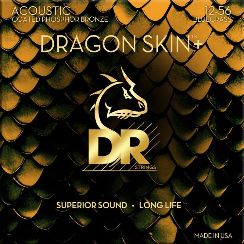 DRAGON SKIN+ Coated Phosphor Bronze Acoustic Guitar Strings, Bluegrass (12-56) | 694808