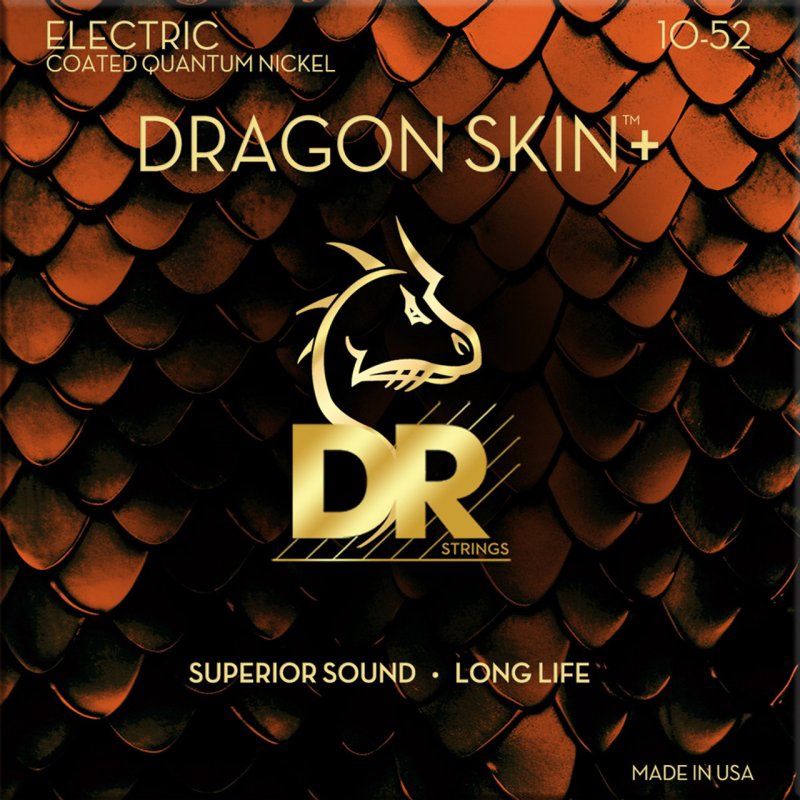 DRAGON SKIN+ Coated Quantum Nickel Electric Guitar Strings, Medium to Heavy (10-52) | 694799