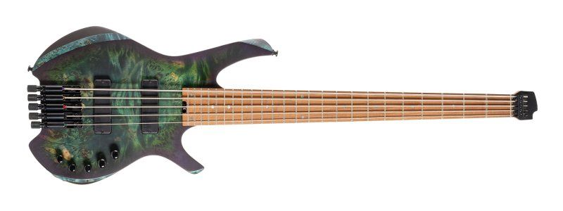 Space 5 Artisan Series Headless 5-String Electric Bass With Bag, Star Dust Green | 692284