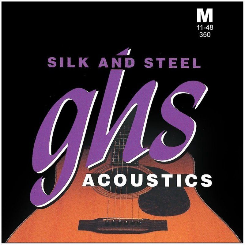 Silk And Steel, Silver-Plated Copper Acoustic Guitar Strings, Medium (.011-.048) | 38676