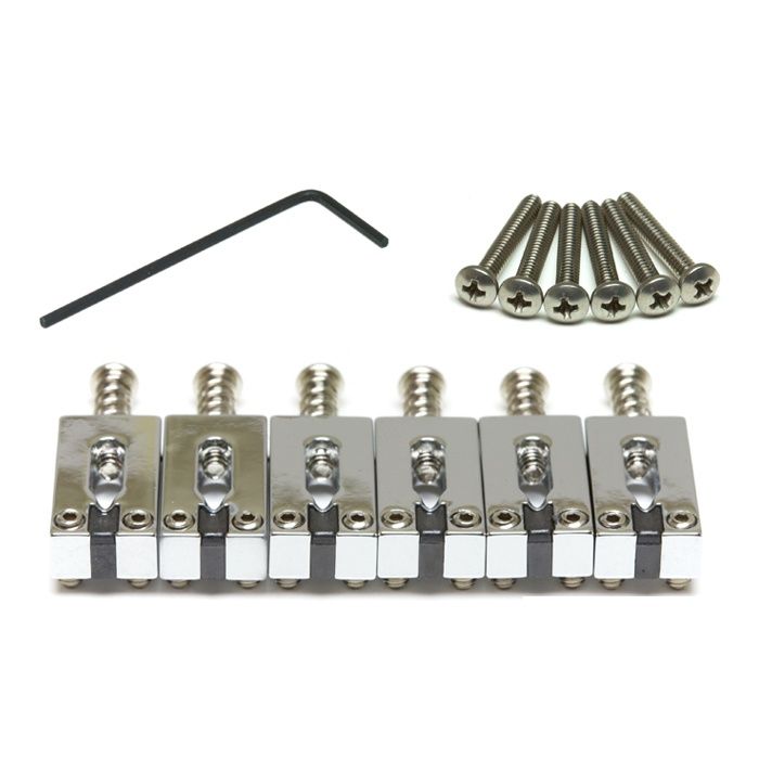 String Saver Strat &amp; Tele Style Saddles 2 1/16&quot; String Spacing - Chrome | 299132
