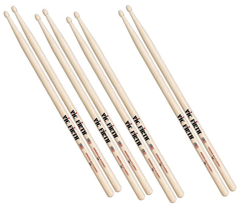 American Classic 5A Wood Tip Drumsticks (4-Pair Value Pack) | 298380