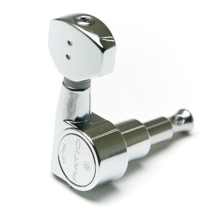 Ratio Tuned Machine Heads - Electric 6 Inline Mini Contemporary Chrome 2 Pin | 473541
