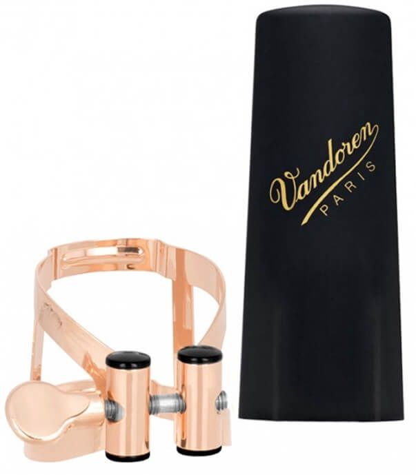 M/O Ligature And Plastic Cap For Soprano Saxophone, Pink Gold | 552150