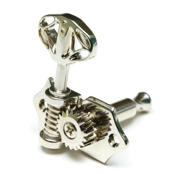 Ratio Open Back Tuned Machine Heads - Acoustic 3+3 Skeleton Nickel | 474745