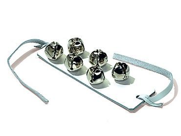 White Leather Strip with 6 small Wrist Bells | 356857
