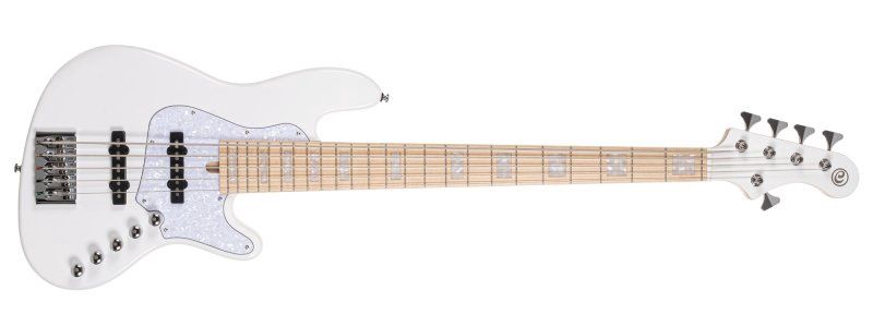 Elrick NJS 4 5-String Electric Bass With Case, White | 552809
