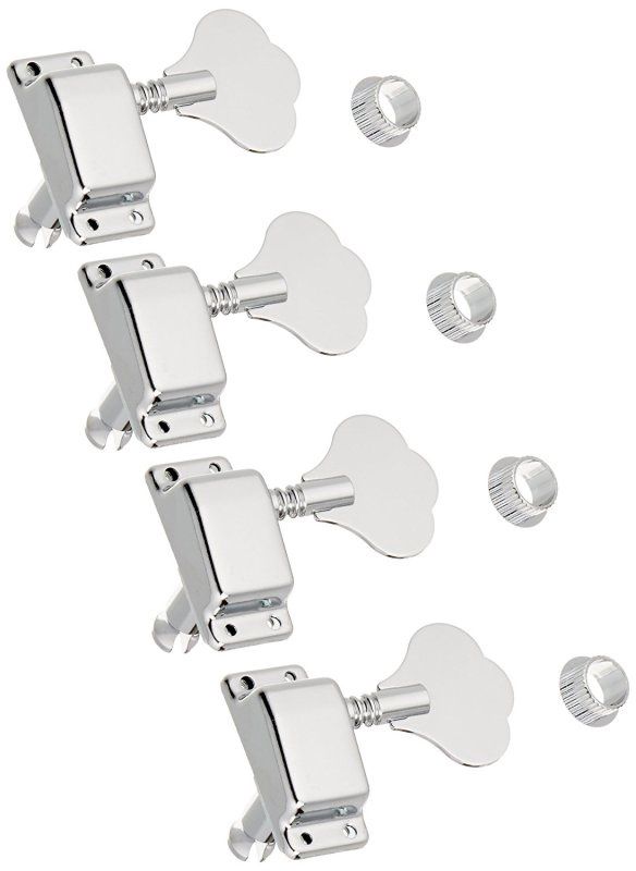 Covered Inline Electric Bass Machine Heads, Chrome | 486622