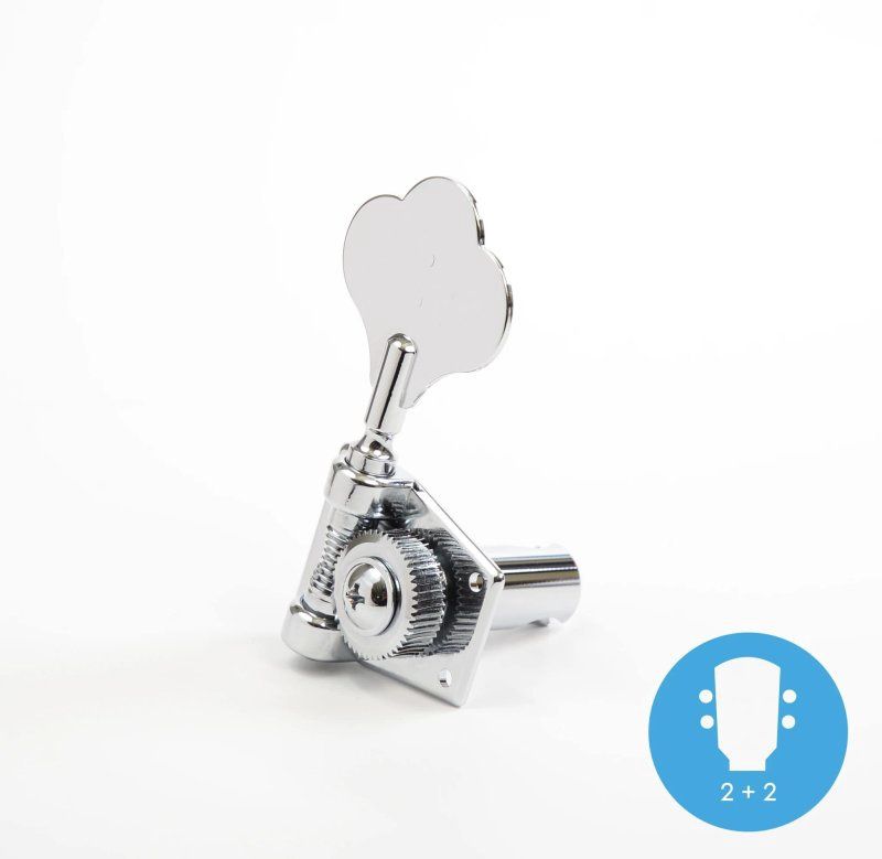 4 String 2+2 F-style Bass Ratio Machine Heads, Chrome | 553177