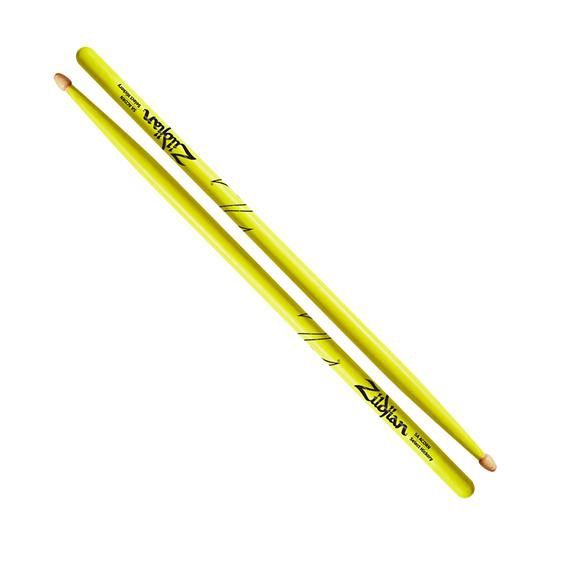 5A Acorn Tip Hickory Drumsticks, Neon Yellow | 507459