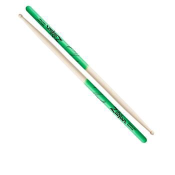 Super 7A Wood Tip Maple Drumsticks with Green DIP | 507578