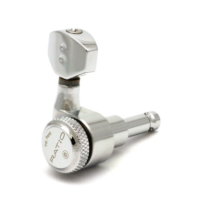 3+3 Ratio Electric Locking Contemporary Mini Machine Heads, Chrome | 694351