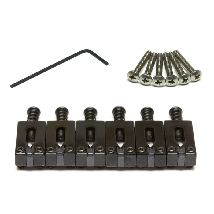 Guitar String Saver Strat &amp; Tele Style Saddles 2 1/16&quot; String Spacing - Black | 314342