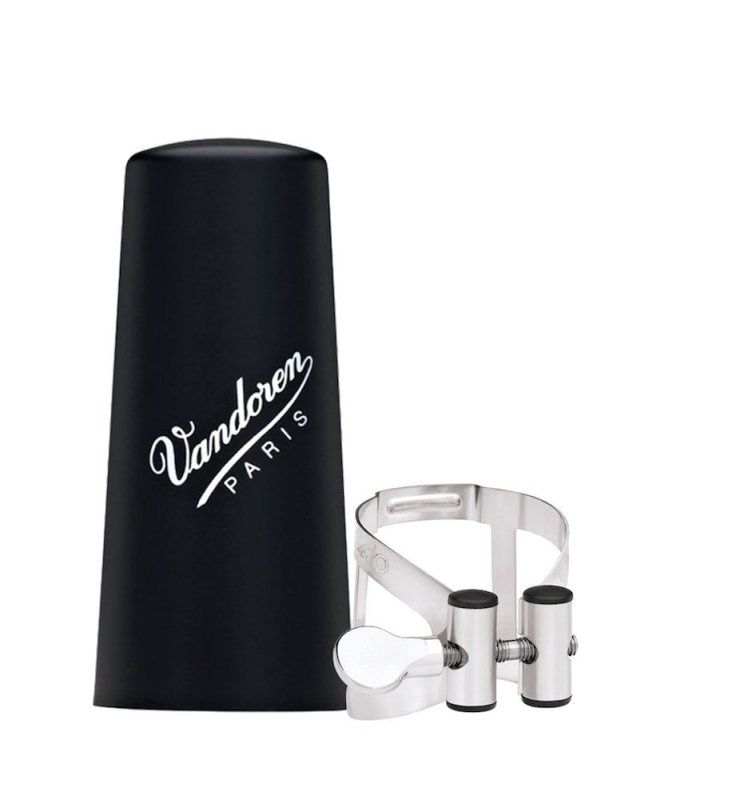 M/O Ligature and Plastic Cap for Bb Clarinet; Pewter Finish | 367876