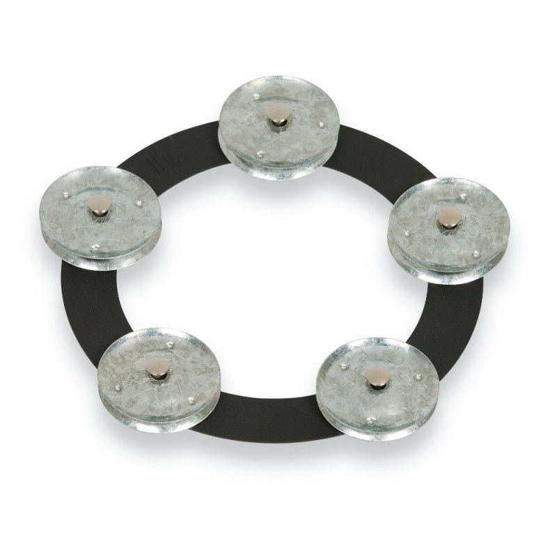 6-inch Tambo-ring - Black Sand With Galvanized Steel Jingles | 541366