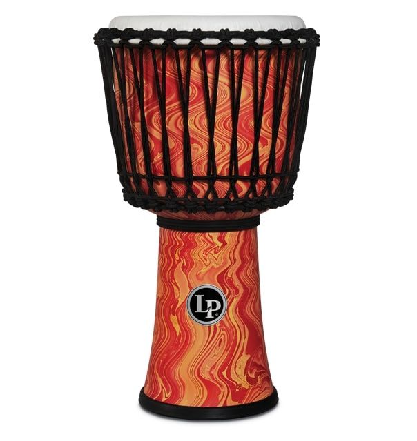 10 Inch Rope Tuned Circle Djembe With Perfect-pitch Head, Orange Marble | 534085