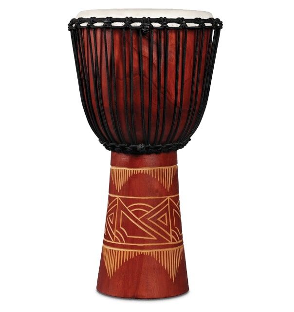 World Beat Wood Art Large Djembe, Red | 538003