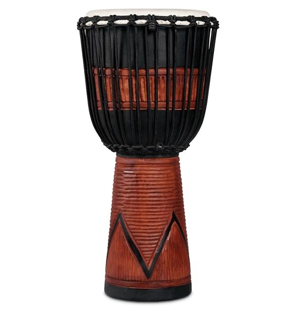 World Beat Wood Art Large Djembe, Black / Brown | 596595