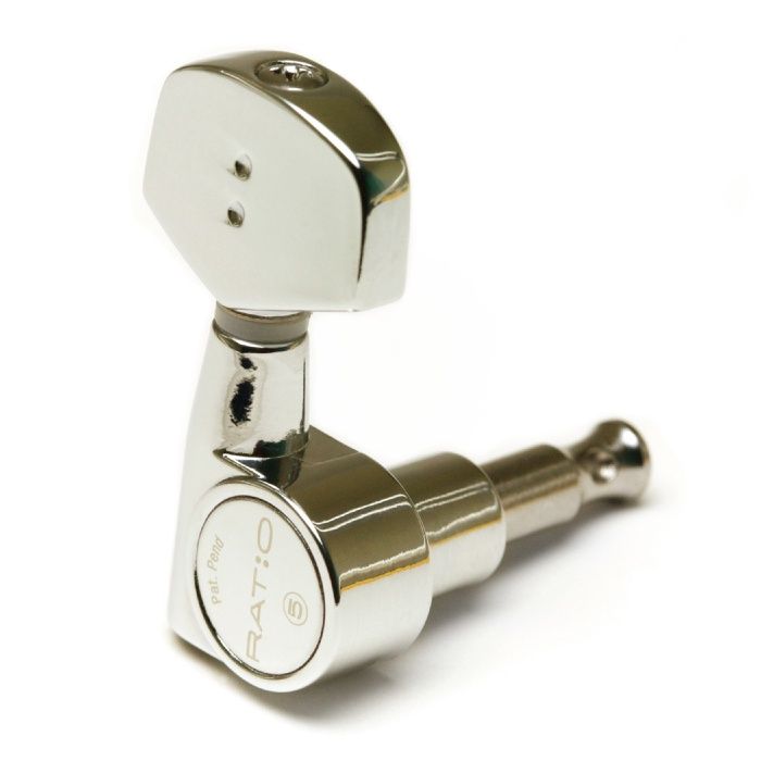 Ratio Tuned Machine Heads - Acoustic 3+3 Contemporary Nickel 2 Pin | 480906