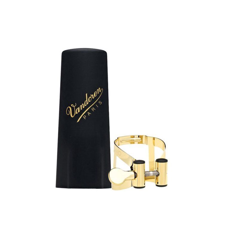 M/O Ligature and Plastic Cap for Baritone saxophone; Gilded Finish | 480647