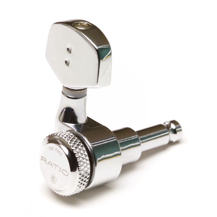 3+3 Ratio Contemporary Style Electric Locking Machine Heads, Chrome | 482892