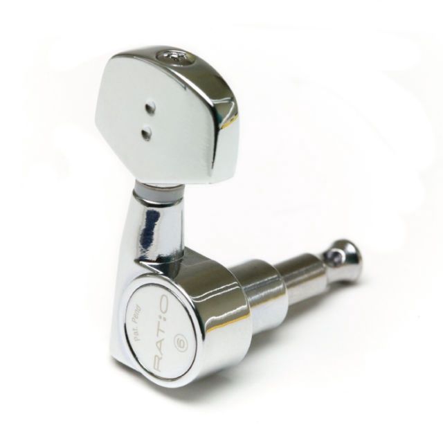 Ratio Tuned Machine Heads - Electric 3+3 Contemporary Button Chrome 2 Pin | 483583