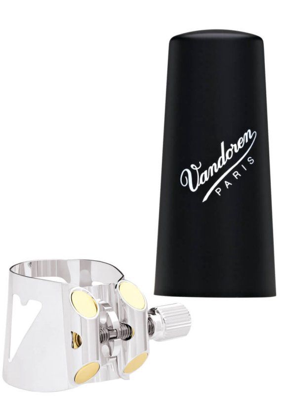 Optimum Ligature With Plastic Cap For Contrabass Clarinet, Silver | 560075