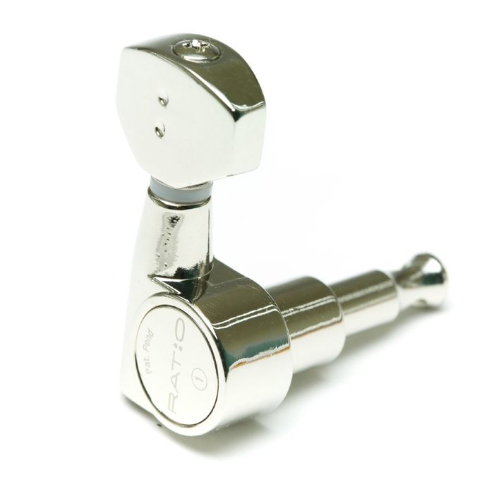 Ratio Tune Machine Heads - Electric 6 Inline Mini Contemporary Nickel 2 Pin | 485027