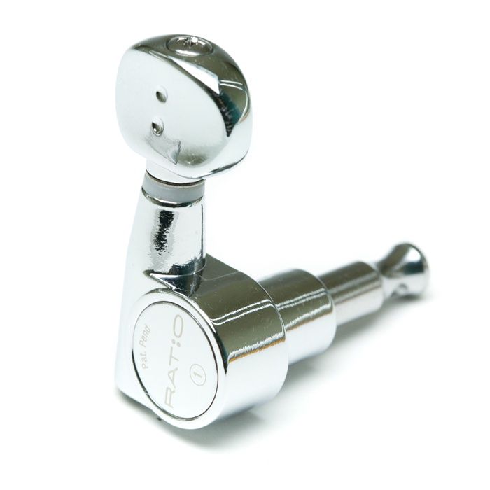 Ratio Electric 6-In-Line Tuned Machine Heads - Classic Style, Chrome | 405007